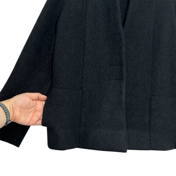 Vince Black Wool Alpaca Blend Single Snap Shrunken Cardigan Sweater Coat Size S - Picture 6 of 16